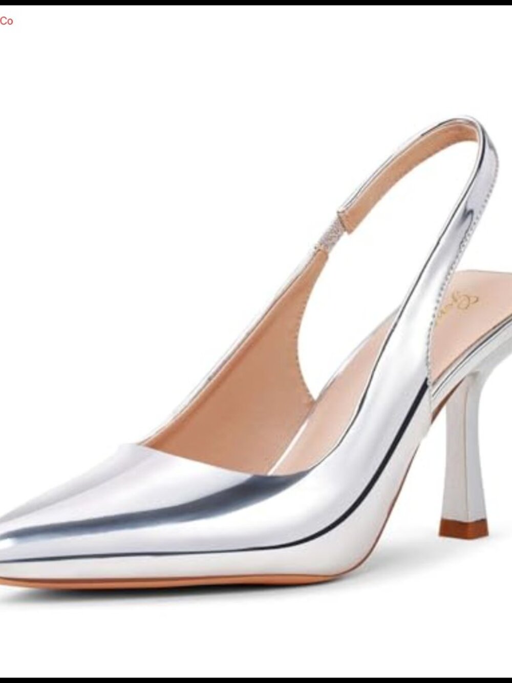 Women's Slingback Kitten Heel Pointed Toe Pumps Faux Leather Formal Wedding